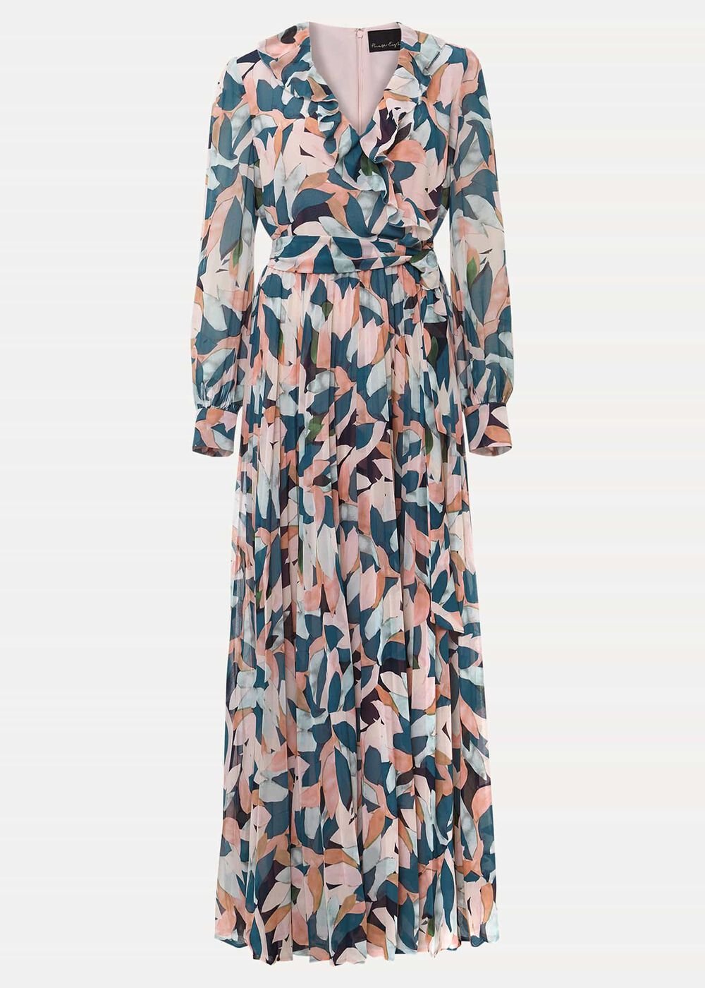 Pastel Floral Print Maxi Wrap Dress Multi-Coloured