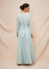 Alecia Pleated Maxi Dress Peppermint