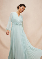 Alecia Pleated Maxi Dress Peppermint
