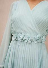Alecia Pleated Maxi Dress Peppermint