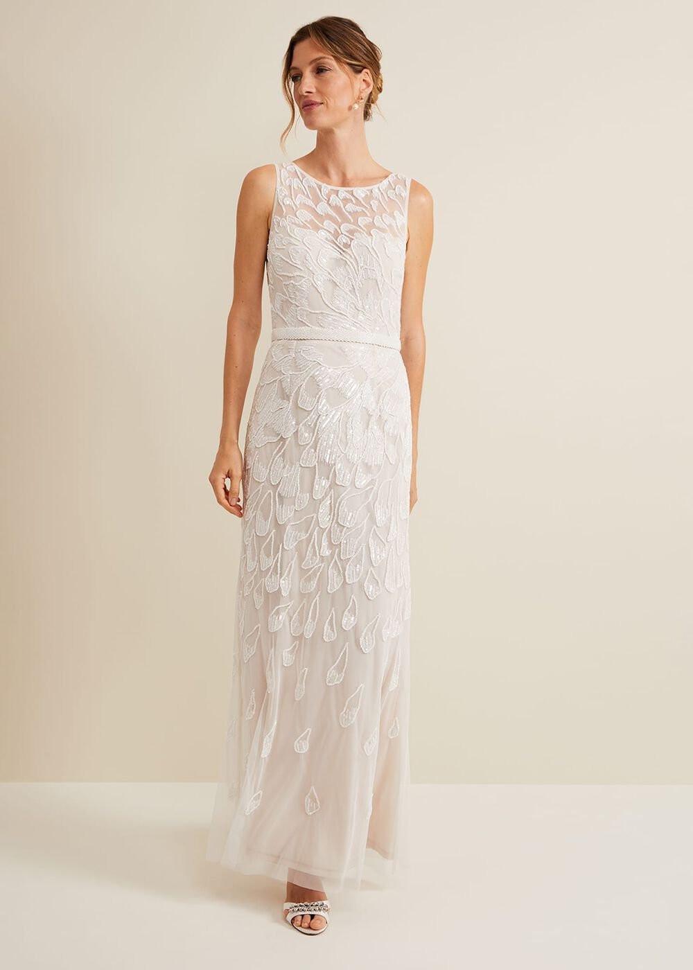 Ottilie Beaded Maxi Wedding Dress Ivory