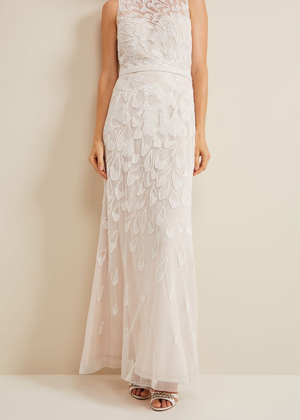 Ottilie Beaded Maxi Wedding Dress Ivory