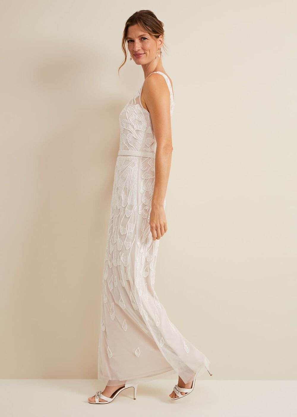 Ottilie Beaded Maxi Wedding Dress Ivory