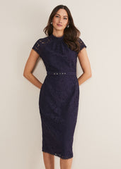 Aurora Lace Dress Navy