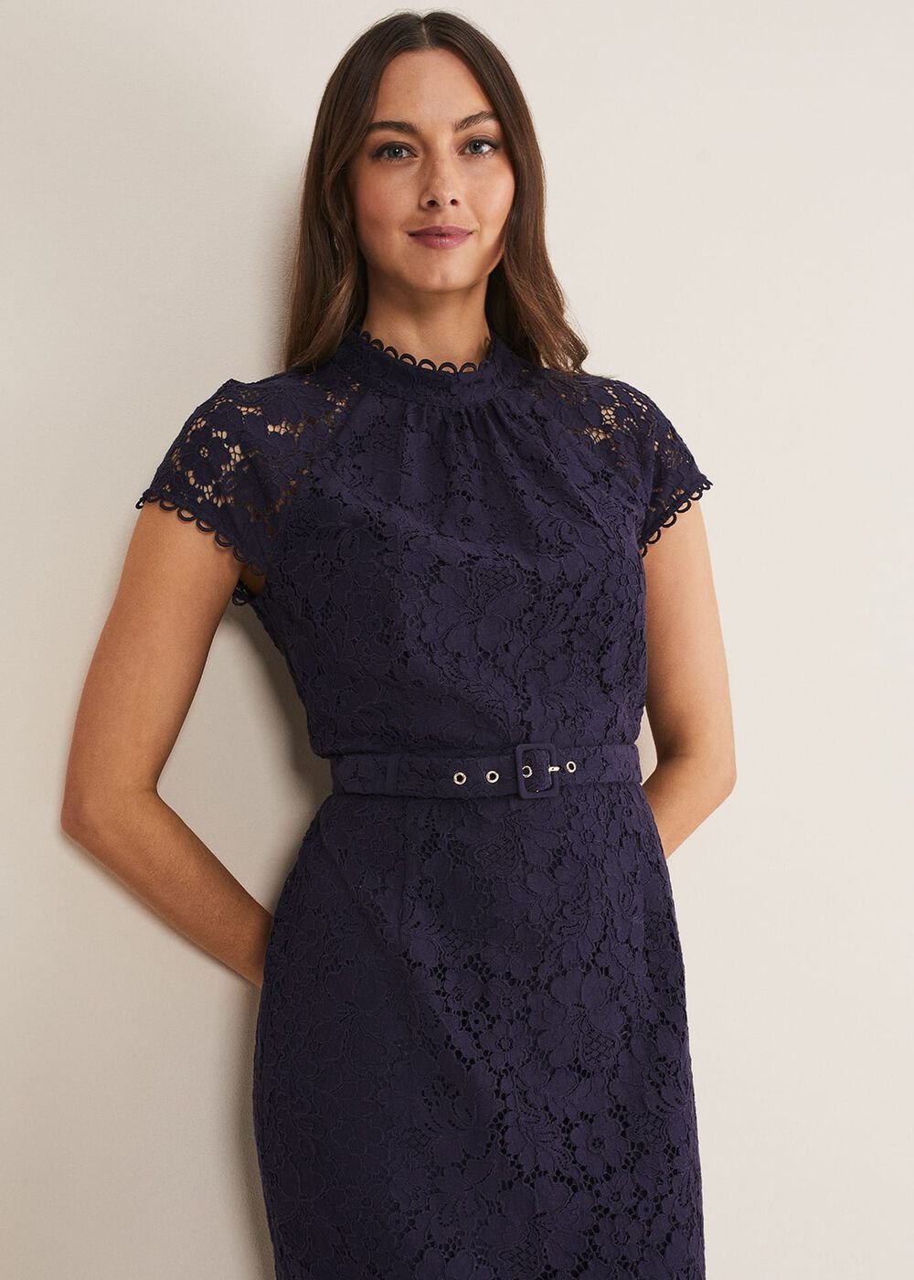 Aurora Lace Dress Navy