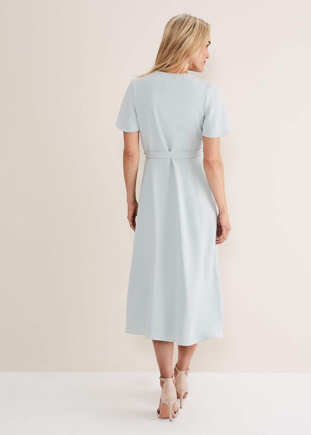 Julissa Ruffle Wrap Midi Dress Eau De Nil