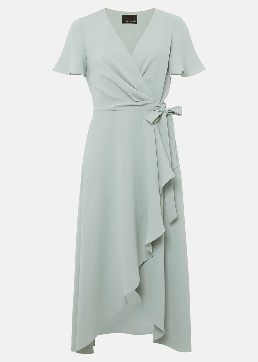 Julissa Ruffle Wrap Midi Dress Eau De Nil