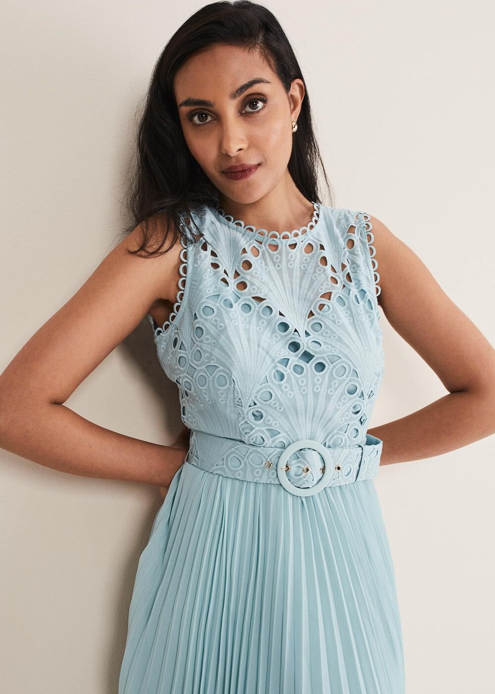 Petite Amora Lace Bodice Dress Peppermint