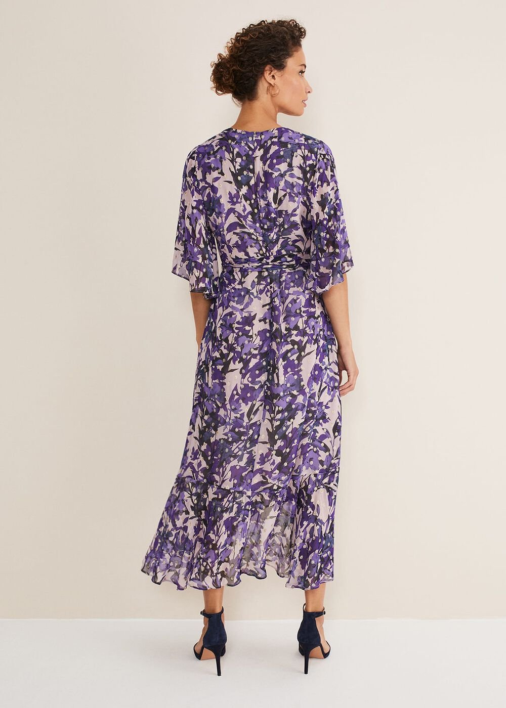 Juliette Floral Wrap Midaxi Dress Latte/Multi