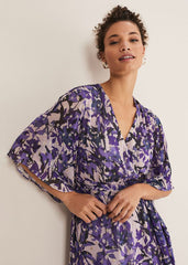 Juliette Floral Wrap Midaxi Dress Latte/Multi