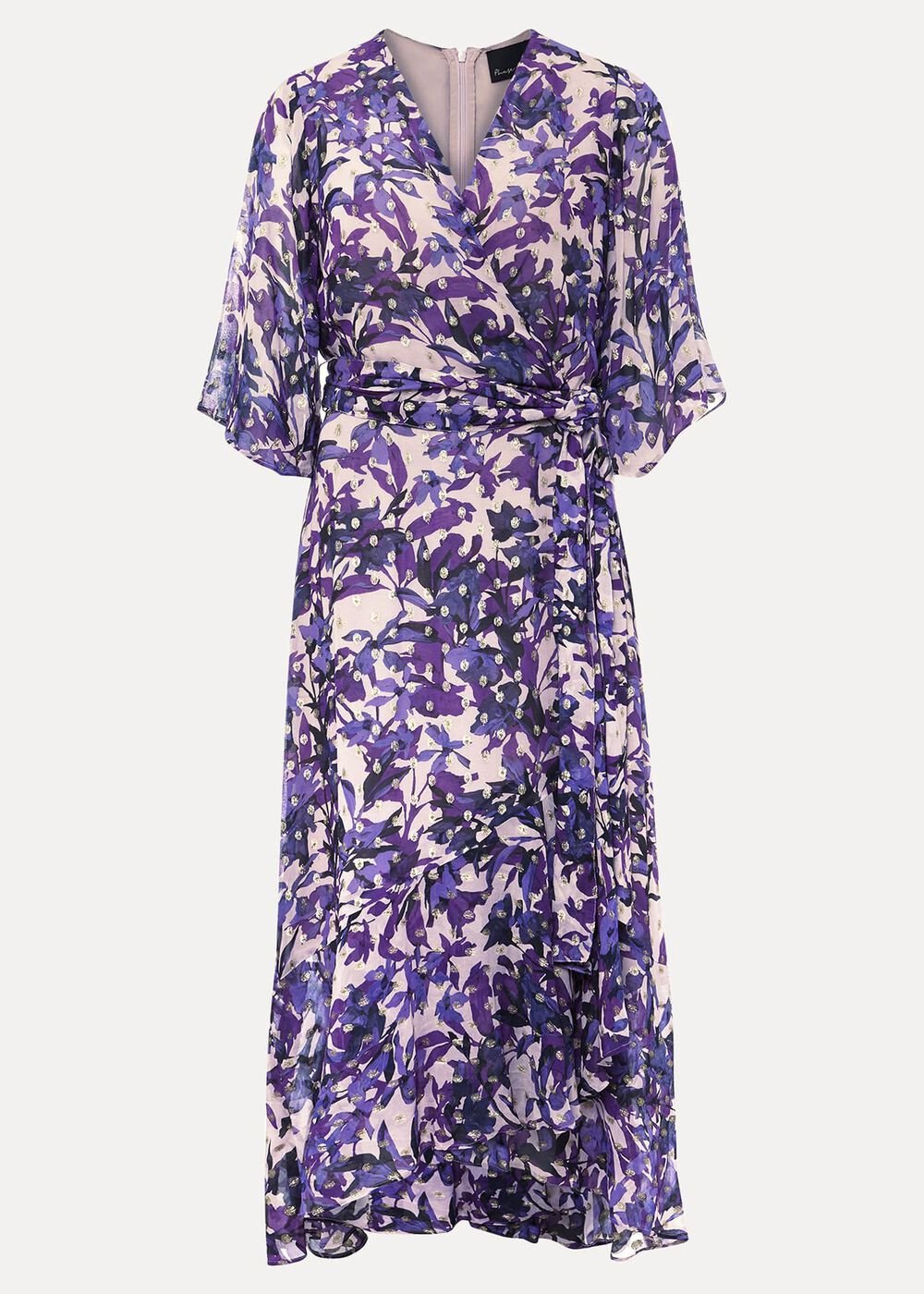 Juliette Floral Wrap Midaxi Dress Latte/Multi