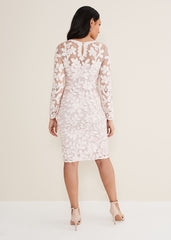 Petite Annika Tapework Dress Antique Rose/Ivory