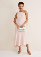 Valencia One Shoulder Midaxi Dress Petal Pink