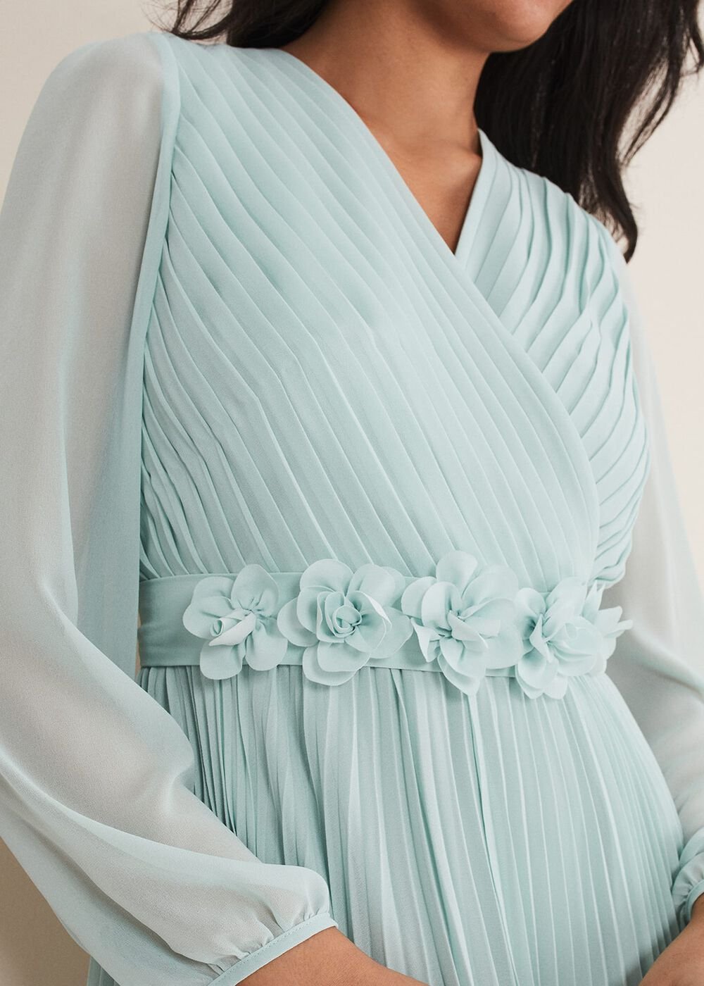 Petite Alecia Pleated Maxi Dress Peppermint