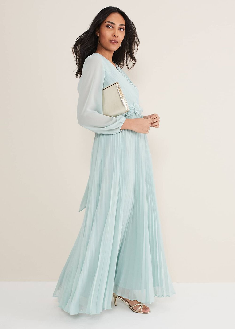 Petite Alecia Pleated Maxi Dress Peppermint