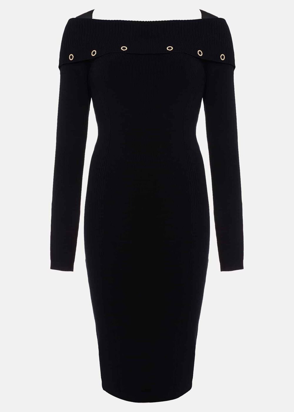 Mirelle Bodycon Bardot Midi Dress Midnight
