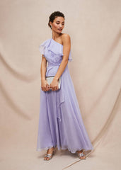 Mia One Shoulder Maxi Dress China Blue