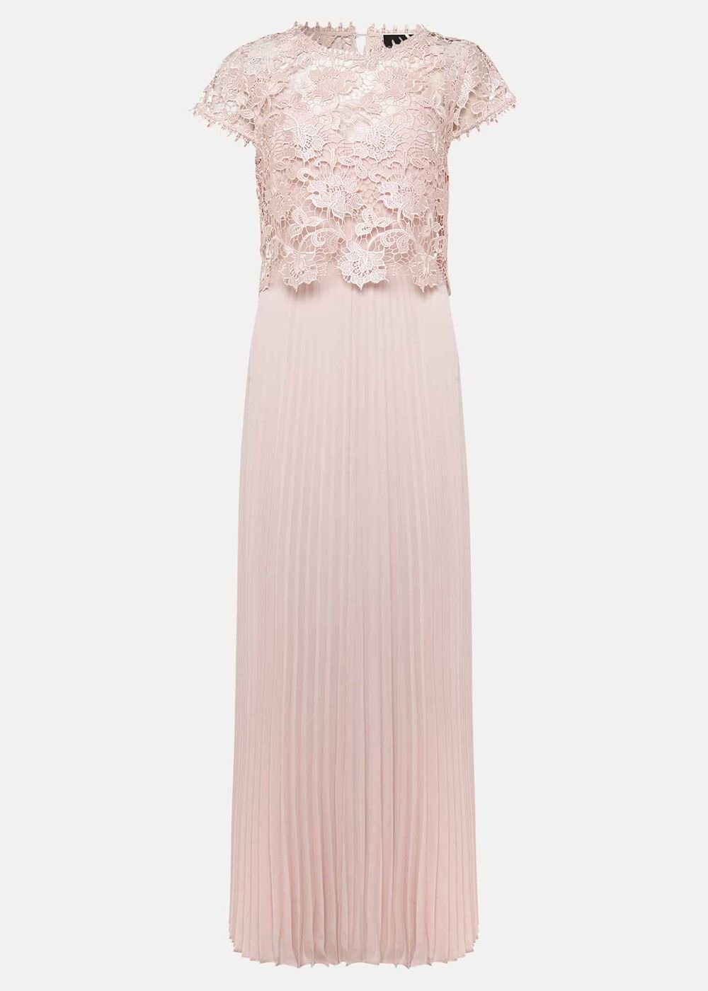 Petite Michelle Lace Pleated Maxi Dress Antique Rose