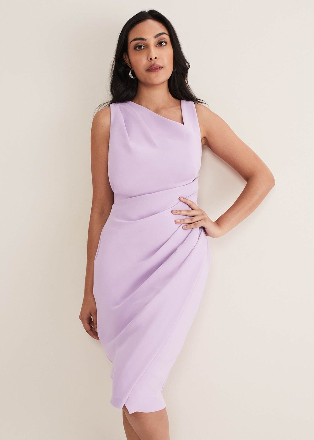 Petite Emmie Asymmetric Hem Dress Crocus