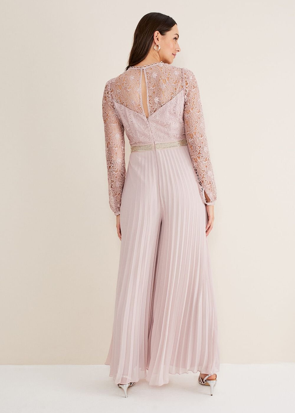 Isla Lace Wide Leg Jumpsuit Antique Rose