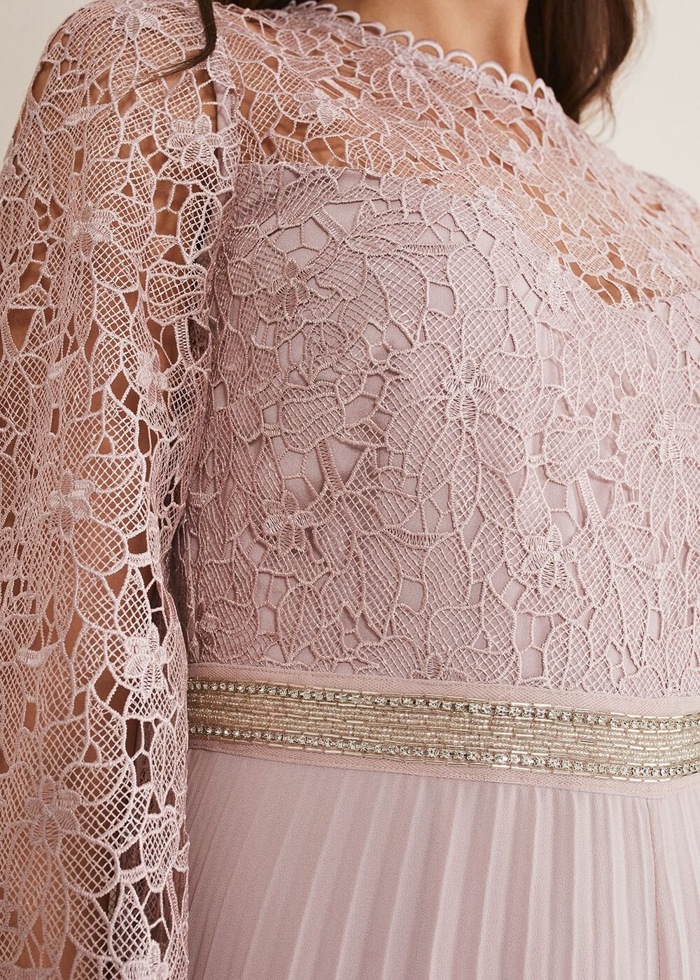 Isla Lace Wide Leg Jumpsuit Antique Rose