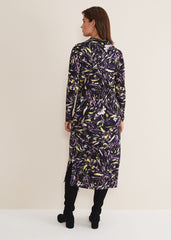 Zenobia Printed Jersey Dress Blue/Chocolate