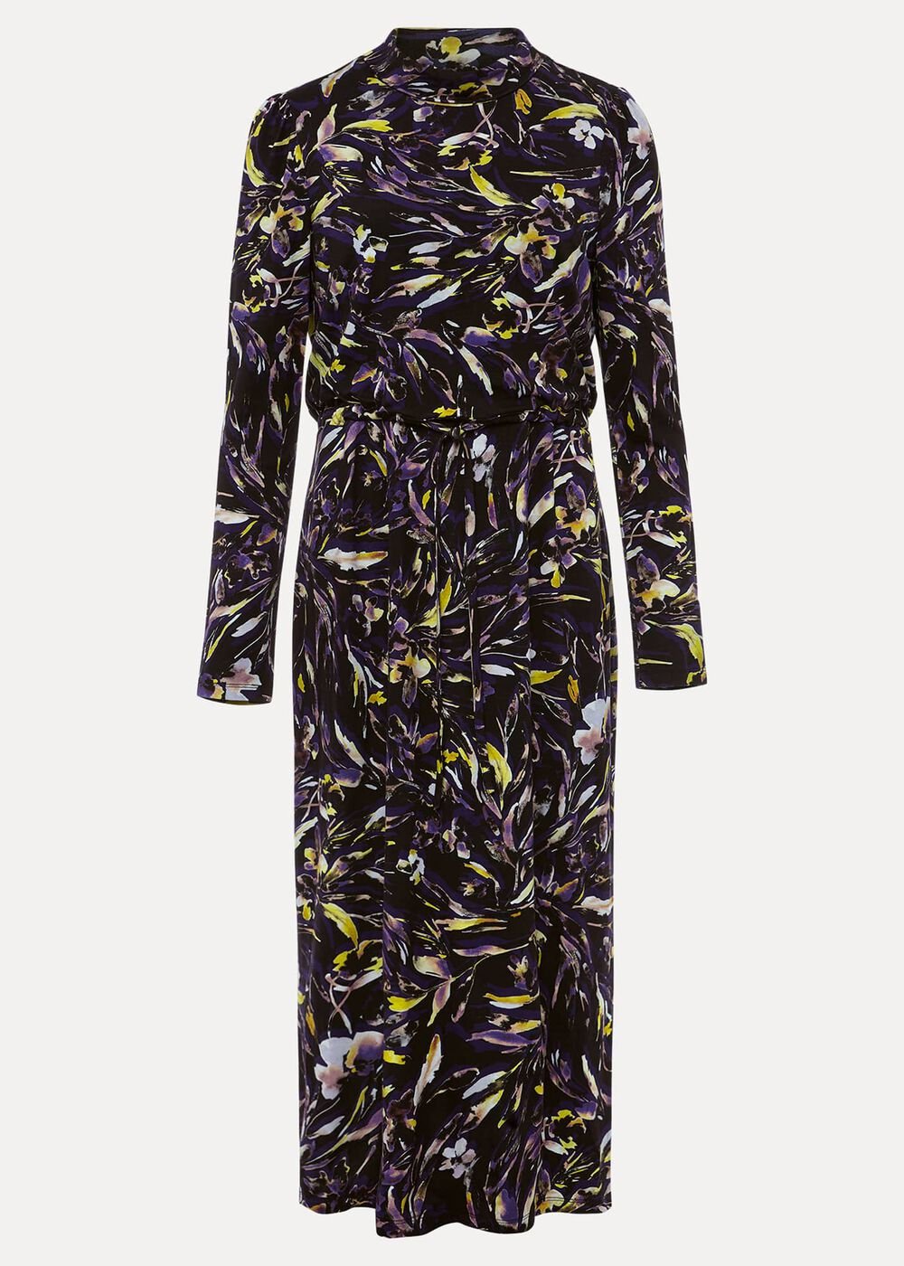 Zenobia Printed Jersey Dress Blue/Chocolate