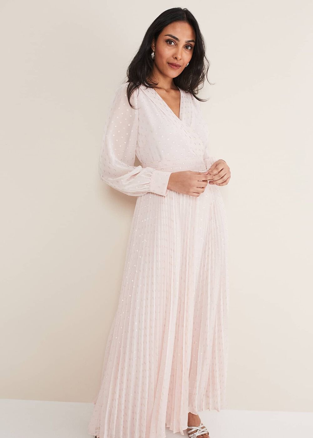 Petite Carmen Fil Coupe Maxi Dress Antique Rose