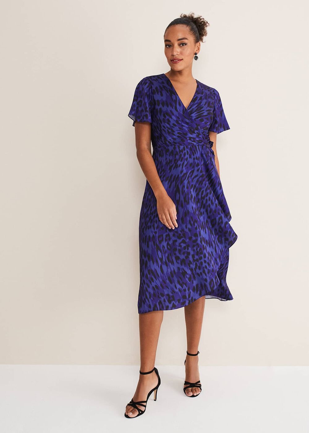 Colletta Print Wrap Dress Ultra Violet