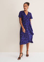 Colletta Print Wrap Dress Ultra Violet
