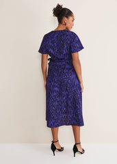 Colletta Print Wrap Dress Ultra Violet