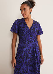 Colletta Print Wrap Dress Ultra Violet