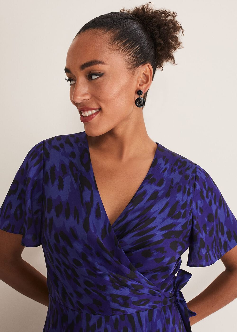 Colletta Print Wrap Dress Ultra Violet