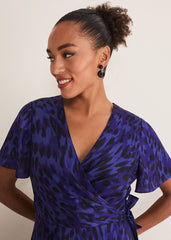 Colletta Print Wrap Dress Ultra Violet