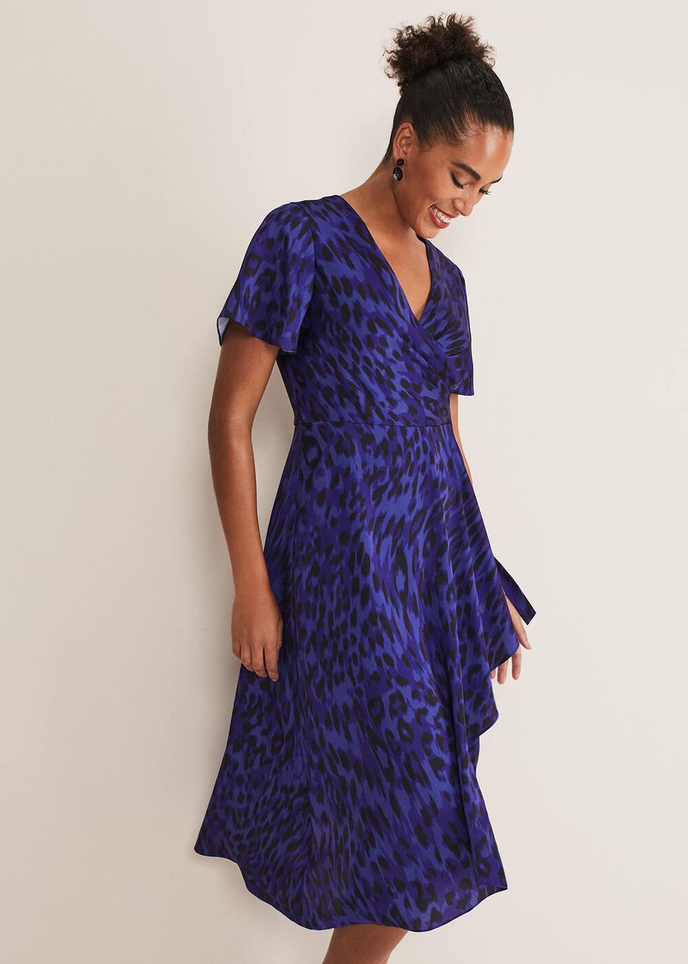 Colletta Print Wrap Dress Ultra Violet