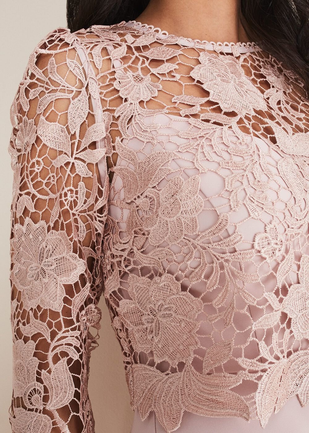 Petite Adeline Double Layer Dress Antique Rose