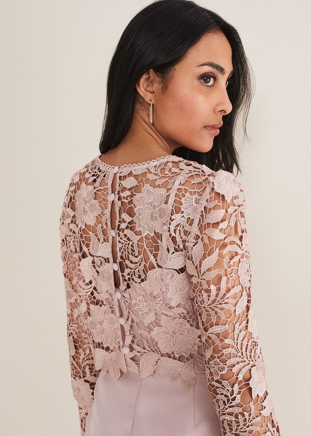 Petite Adeline Double Layer Dress Antique Rose