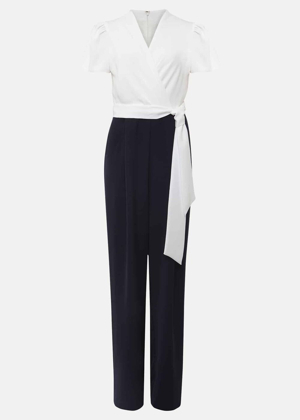 Eloise Wide Leg Jumpsuit Ivory/Navy
