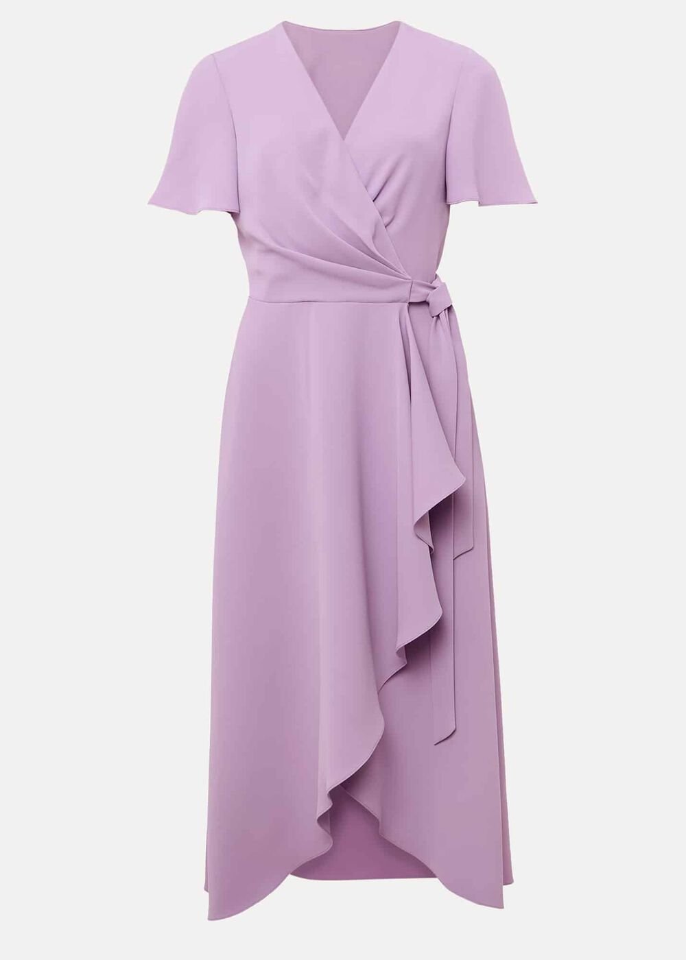 Julissa Ruffle Wrap Midi Dress Crocus