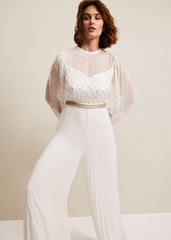 Larissa Pleated Jumpsuit Ivory