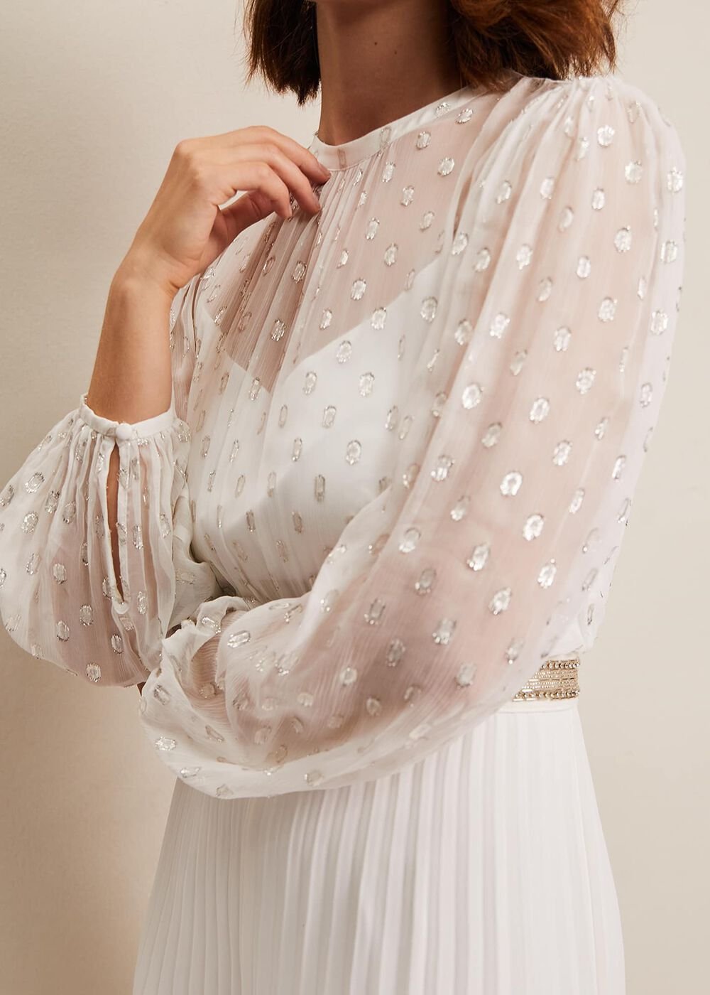 Larissa Pleated Jumpsuit Ivory
