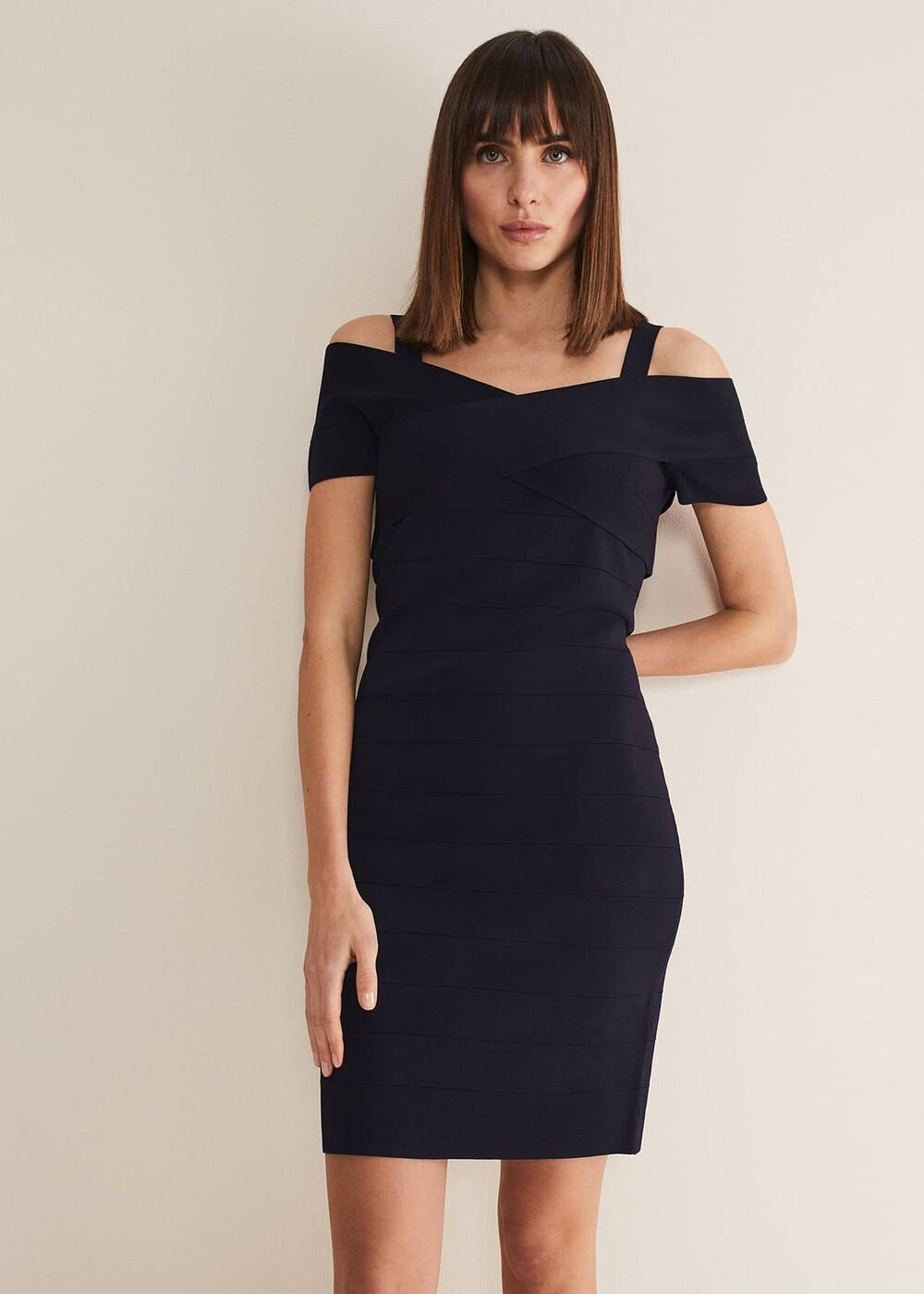 Zella Knitted Bandage Dress Navy