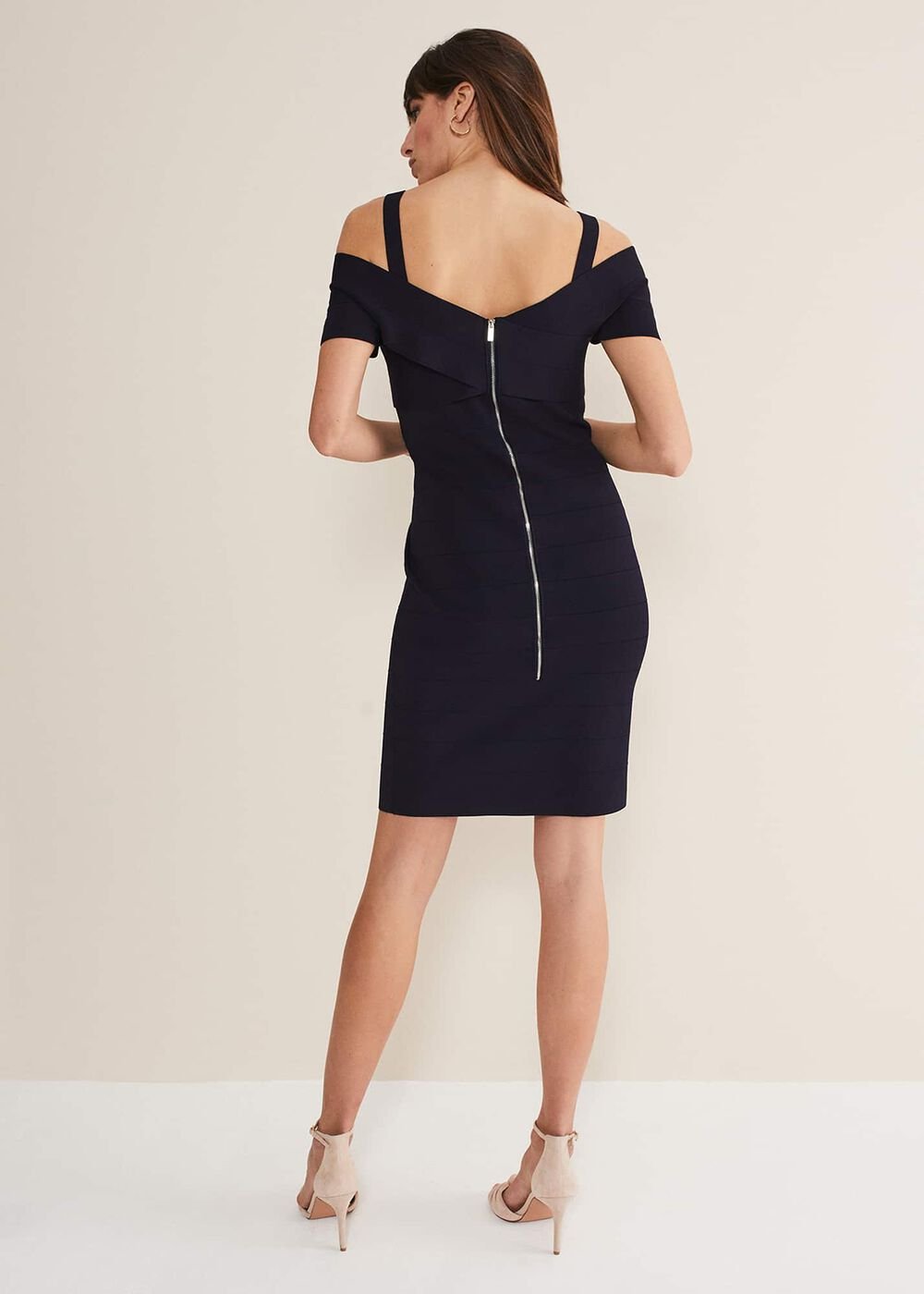 Zella Knitted Bandage Dress Navy