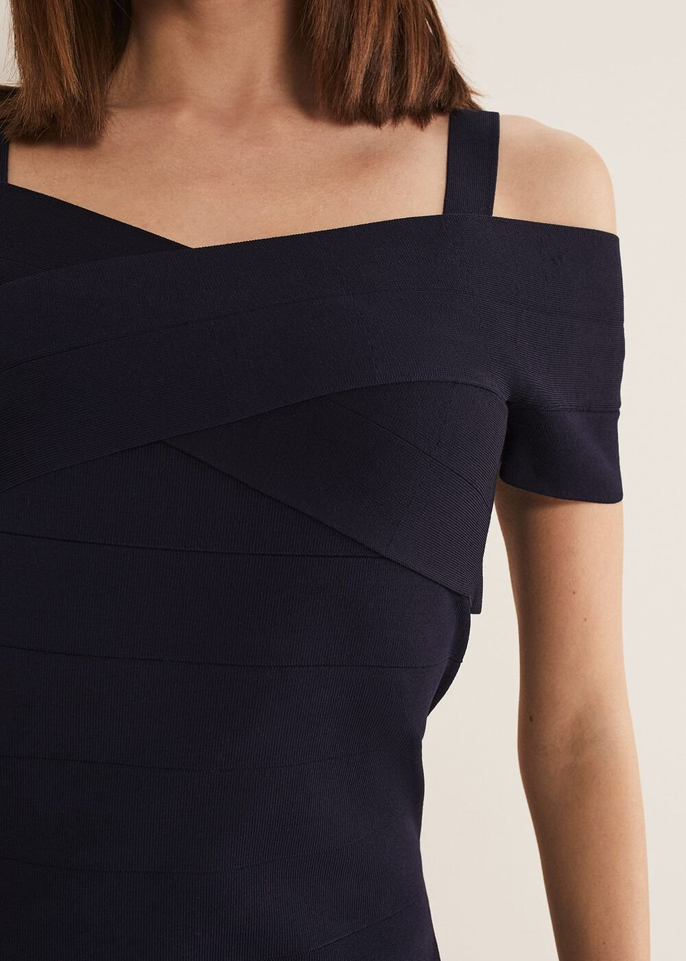 Zella Knitted Bandage Dress Navy
