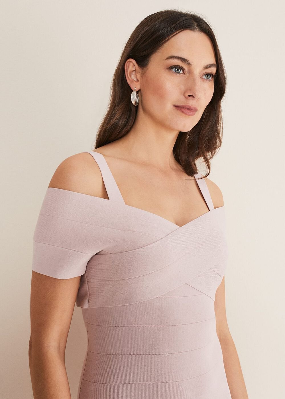 Zella Knitted Bandage Dress Antique Rose