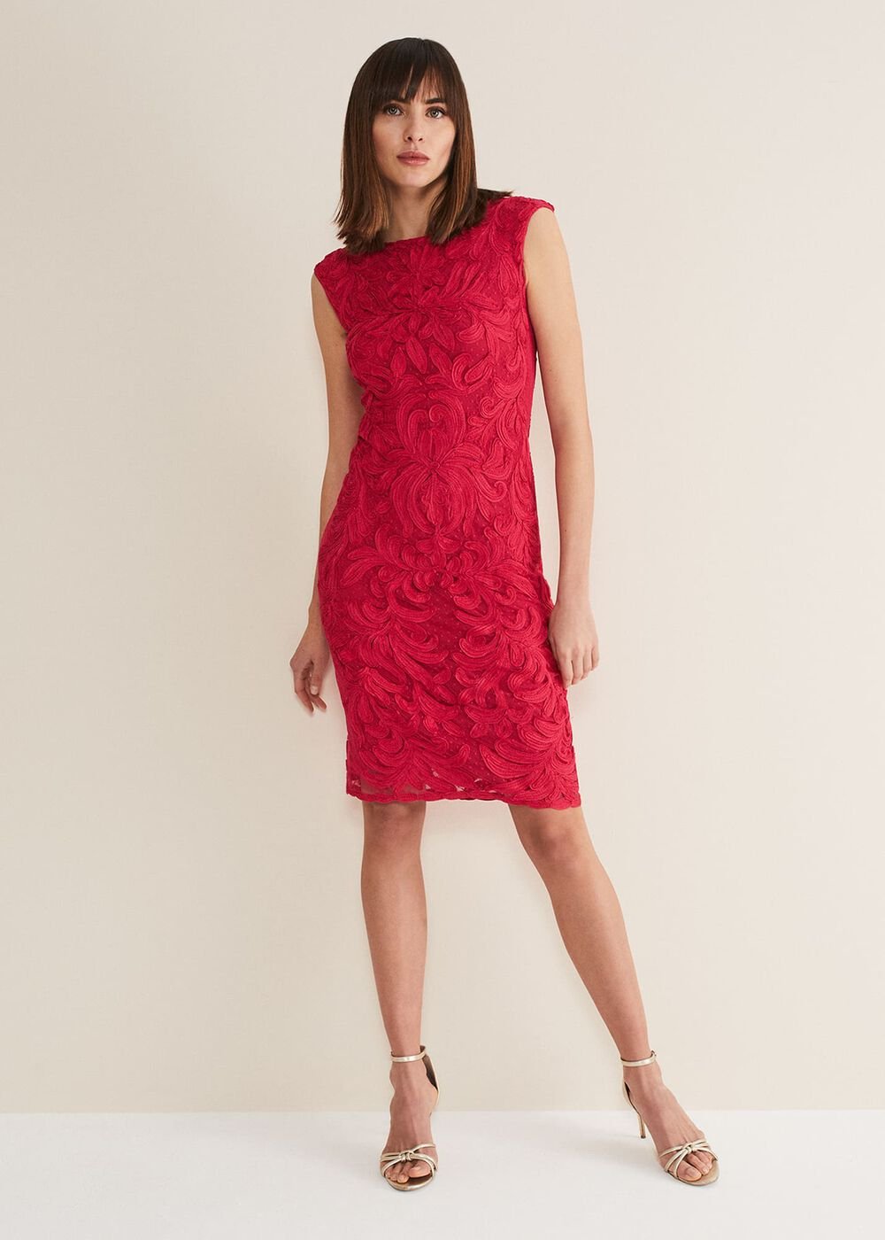 Tania Tapework Mini Dress Raspberry