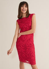 Tania Tapework Mini Dress Raspberry