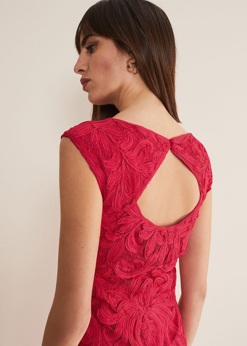 Tania Tapework Mini Dress Raspberry