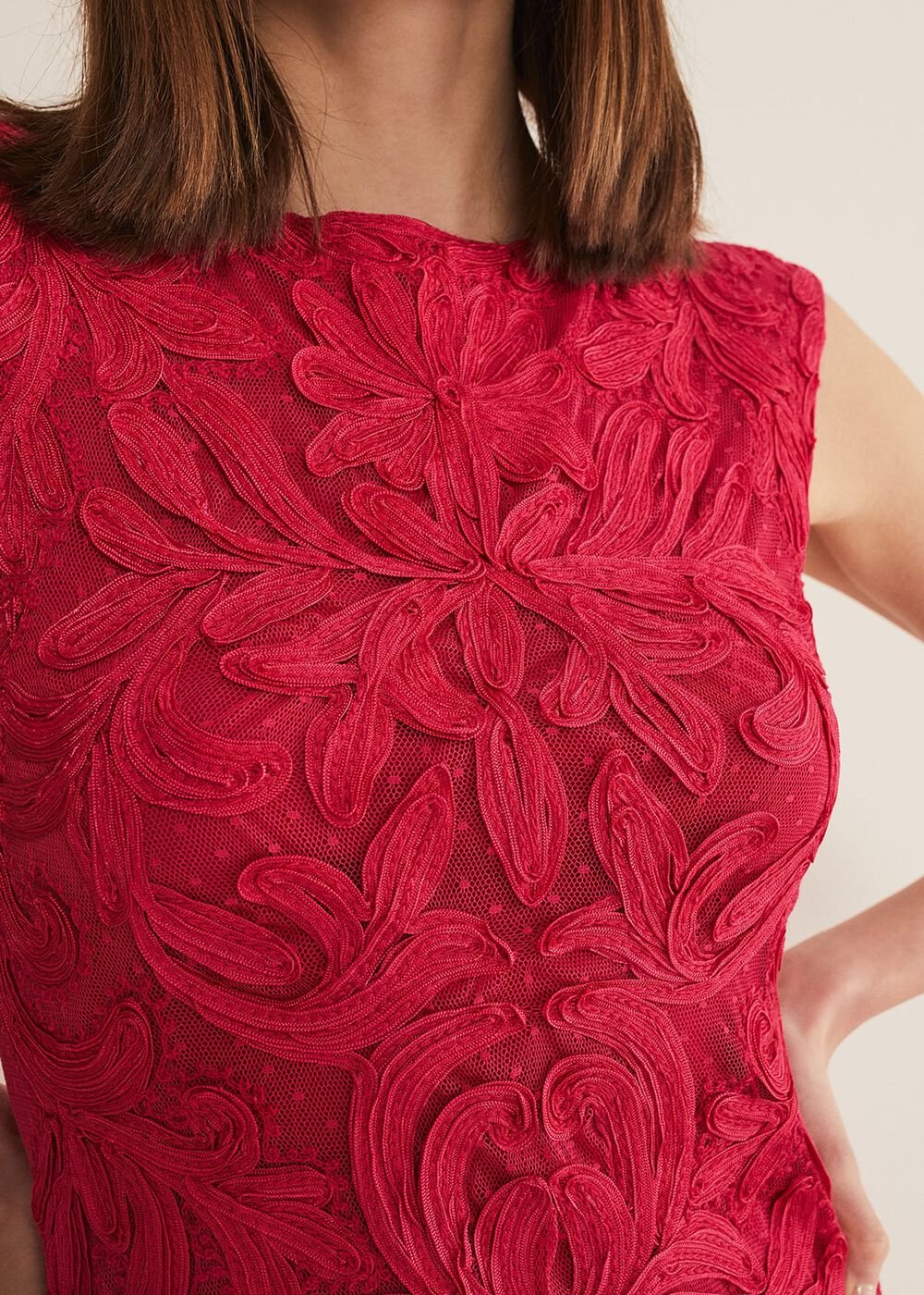 Tania Tapework Mini Dress Raspberry