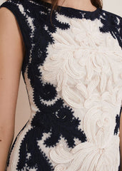 Salima Tapework Dress Navy/Ivory